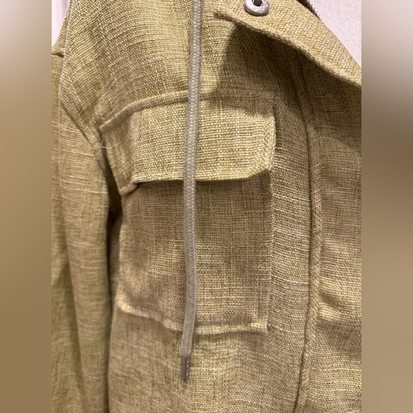 NWOT Anthropologie Avec Les Filles Tweed Cropped Hooded Jacket • Artichoke • M - Picture 6 of 12